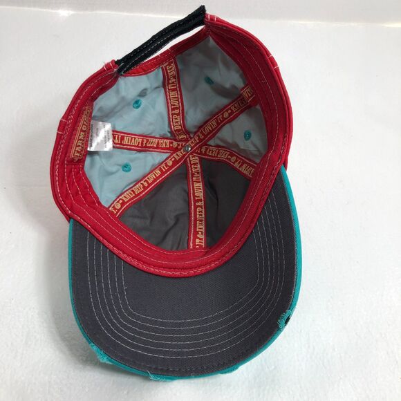 Farm Girl Womens Red Aqua Hat Cap with Rhinestones One Size - Picture 6 of 12